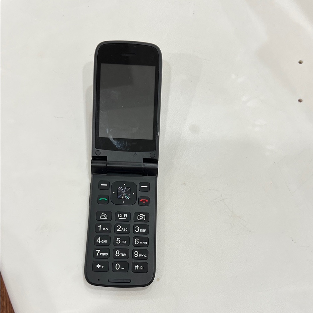 Black Flip Cell Phone with Large Button Keypad